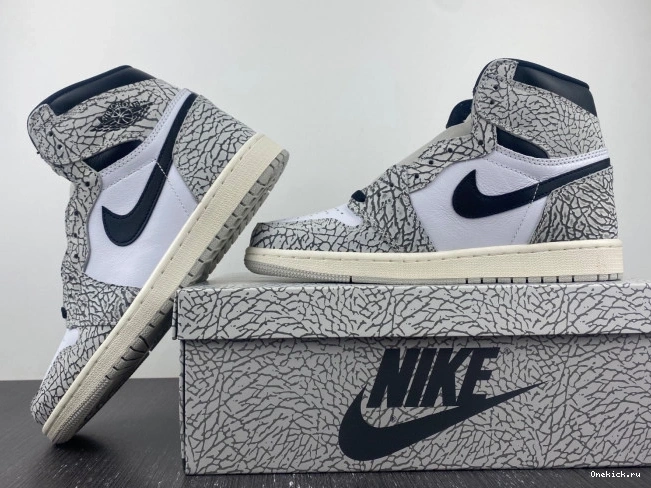 One Kick Jordan 1 Cement High OG White Air DZ5485-052 0717